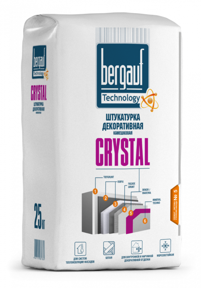картинка Штукатурка Bergauf CRYSTAL 2,0 декоративная 25кг