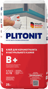картинка PLITONIT-В+ Клей для керамогранита и натурального камня класс С1 ТЕ 25 кг