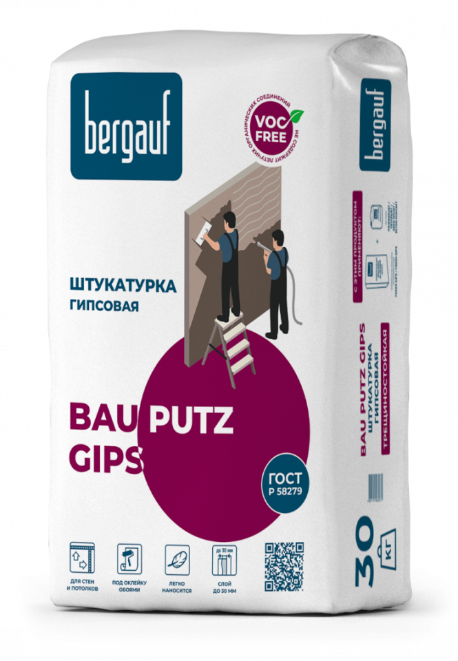 картинка Штукатурка Bergauf Bau Putz GIPS гипсовая 30кг
