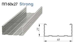 картинка Профиль потолочный 60/27 (3м) DIN STRONG рифленый 0,65