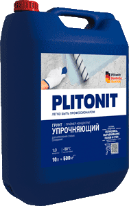 картинка Грунт праймер-концентрат PLITONITупрочняющий акрилатный для укрепл.слабых оснований 10л