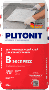 картинка PLITONIT-В Клей экспресс Вб быстротвердеющий класс С1Т 25 кг