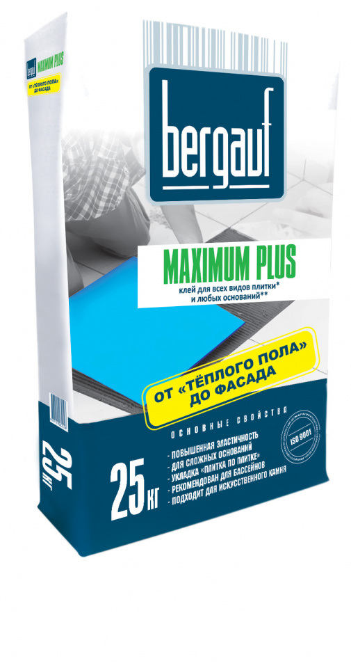 картинка Клей Bergauf MAXIMUM Plus для всех видов плитки и сложных оснований 25кг