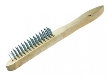 картинка Щетка 3-рядная металлическая с деревянной ручкой SPARTA