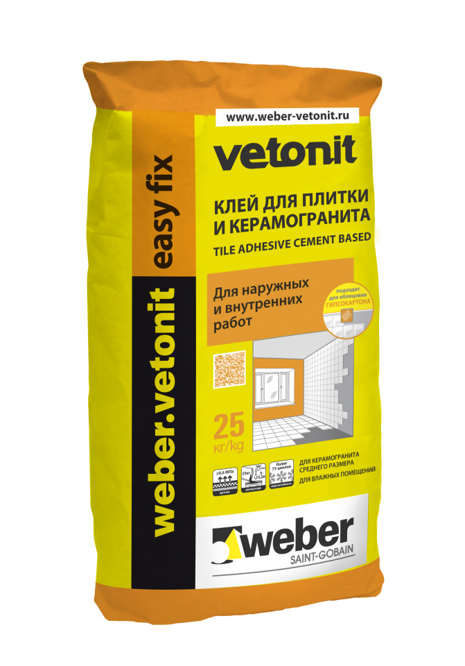 картинка Клей плиточный Вебер Ветонит Easy Fix 25кг