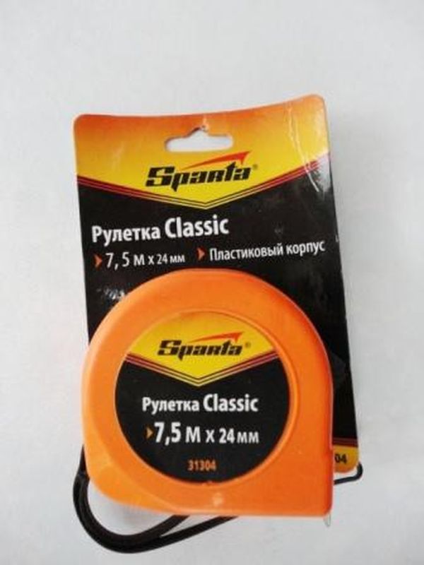 картинка Рулетка Classic, 7,5 м х 24 мм, пластиковый корпус SPARTA
