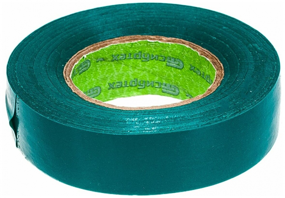 картинка Изолента ПВХ 19ммх20м 180мкм зеленая СИБРТЕХ
