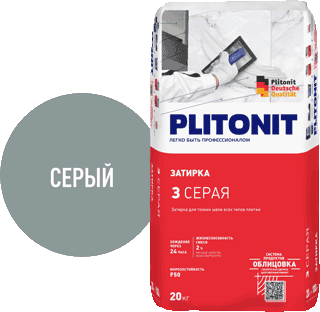 картинка PLITONIT 3 Затирка для швов серая 20 кг