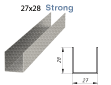 картинка Профиль направляющий 27/28 (3м) DIN STRONG рифленый 0,65