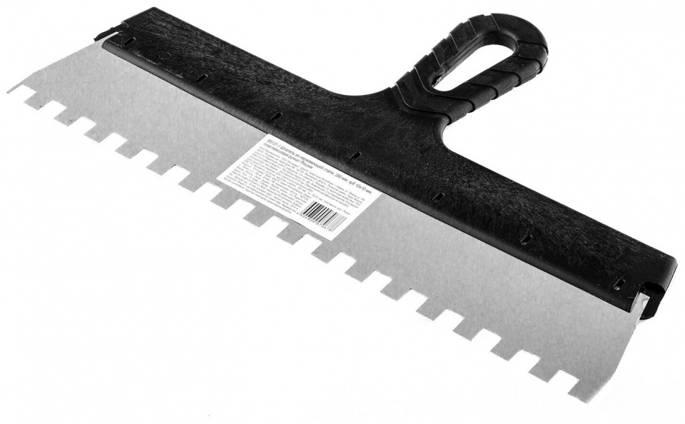 картинка Шпатель зуб 10х10 мм 300 мм фасадный пластмасовая ручка Sparta