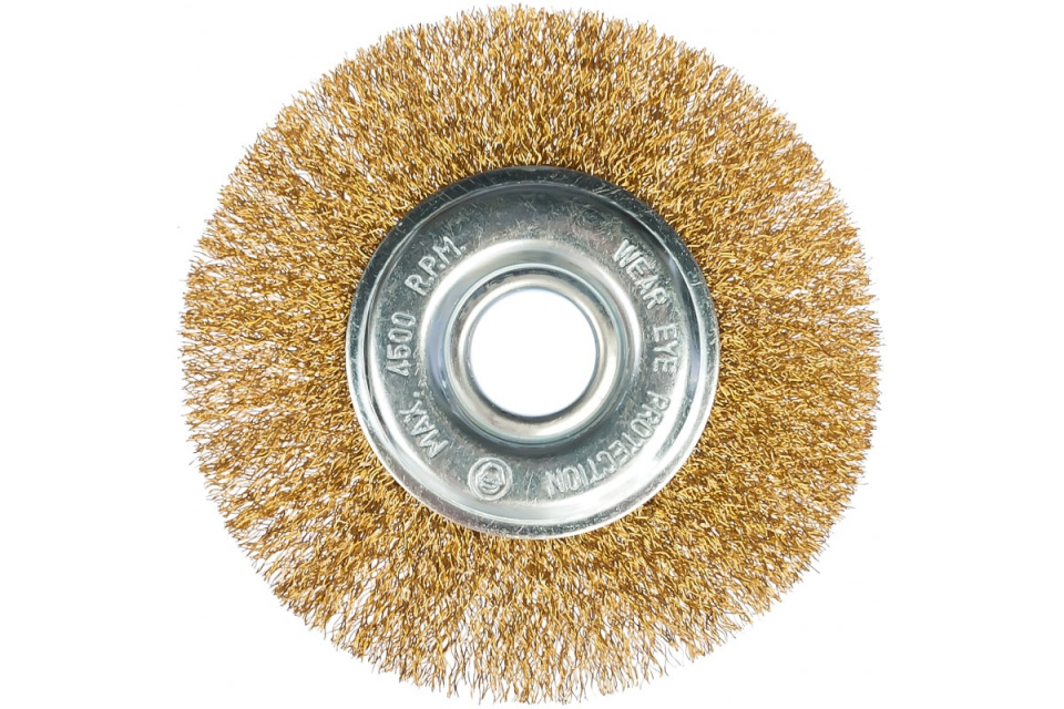 картинка Щетка для УШМ 125мм, посадка 22,2мм,плоская латунированная витая проволока MATRIX