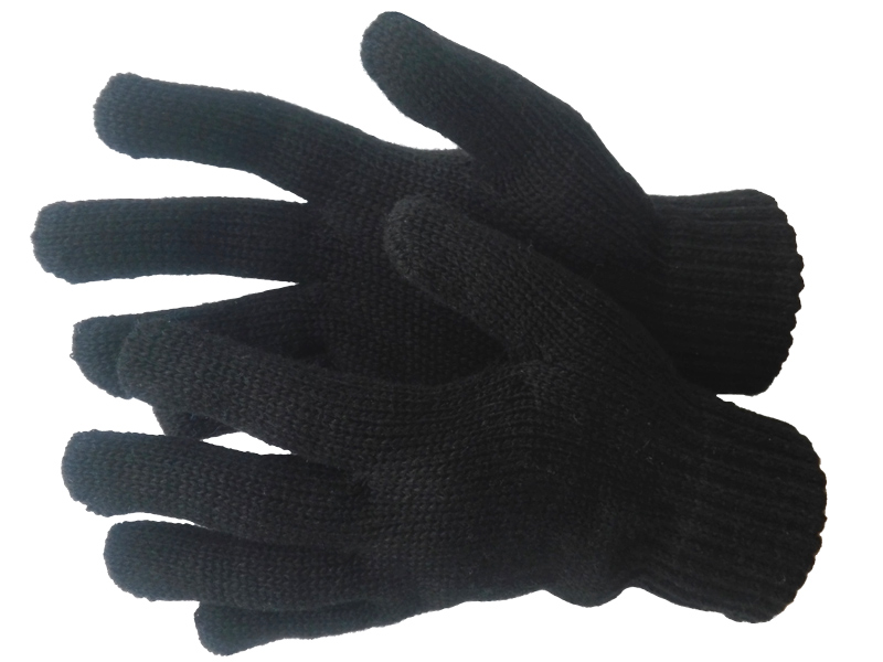 картинка Перчатки двойные полушерстяные 7,5 класс чёрные