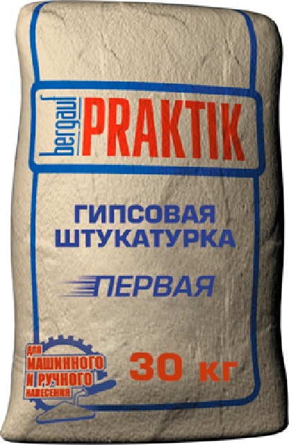 картинка Штукатурка Bergauf Praktik гипсовая ПЕРВАЯ 30кг